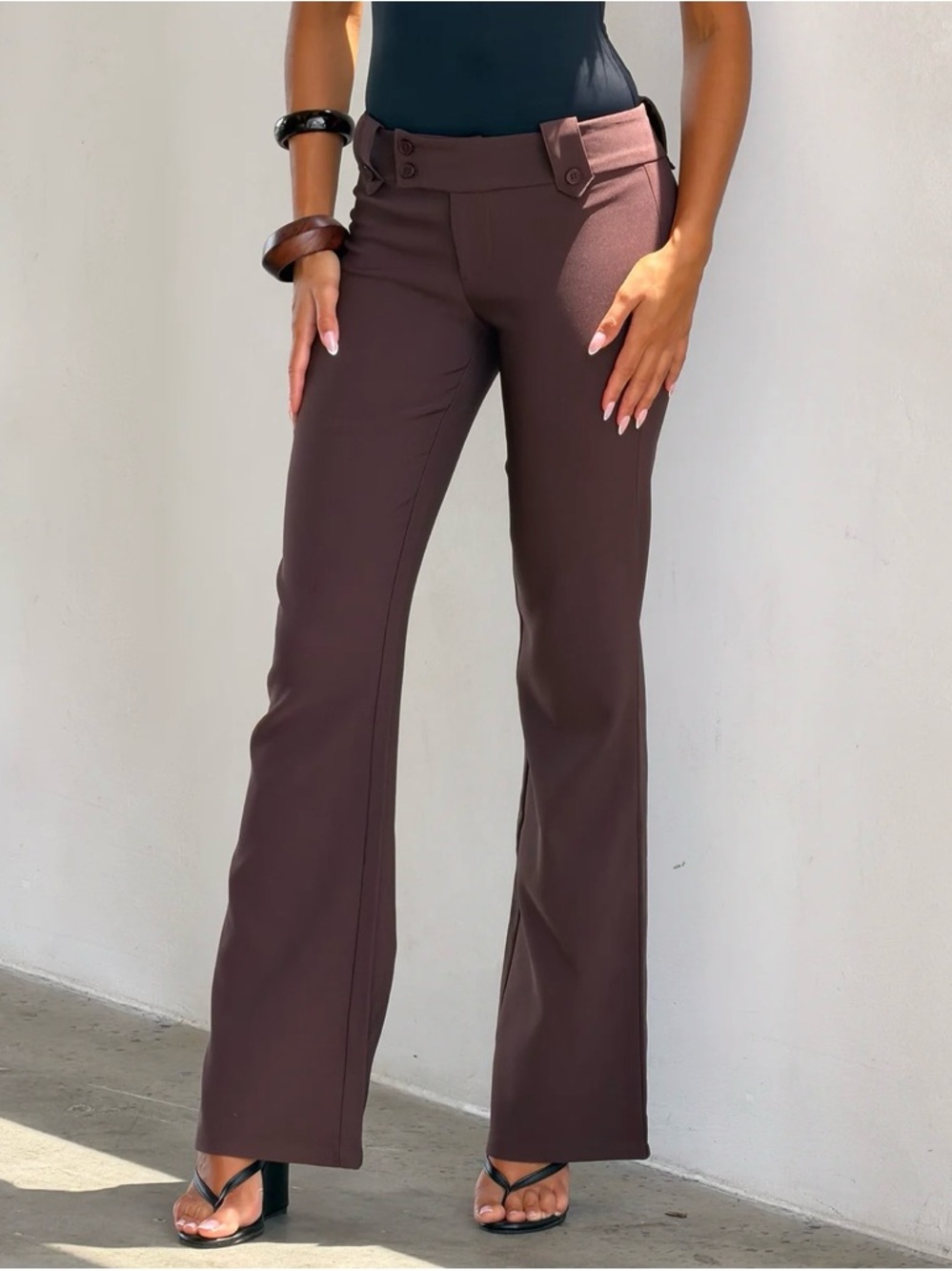 Tiger Mist MAROON Flare Pants